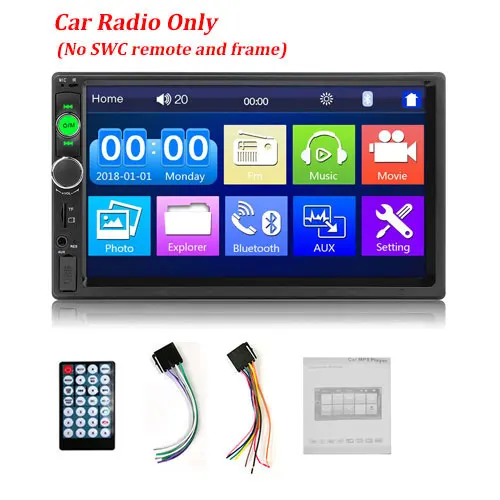 No Frame Radio Only Podofo автомобильный мультимедийный плеер 7 дюймов HD автомагнитолы Android Mirror Link плеер 2Din Авторадио 7010B Mp5 FM USB SD автомобильный аудио стерео - Цвет: No Frame Radio Only