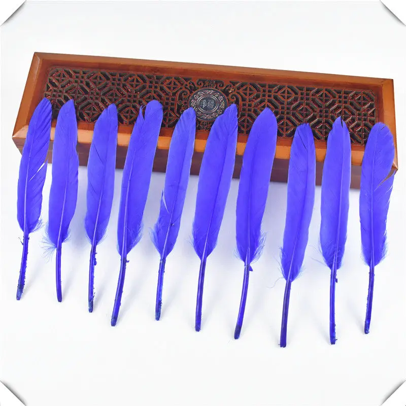 Royal Blue Высокое качество окунутое золото натуральное окрашенное утиное перо 20 шт 10-15 см DIY Перья для рукоделия Декор Перья для изготовления ювелирных изделий - Цвет: Royal Blue