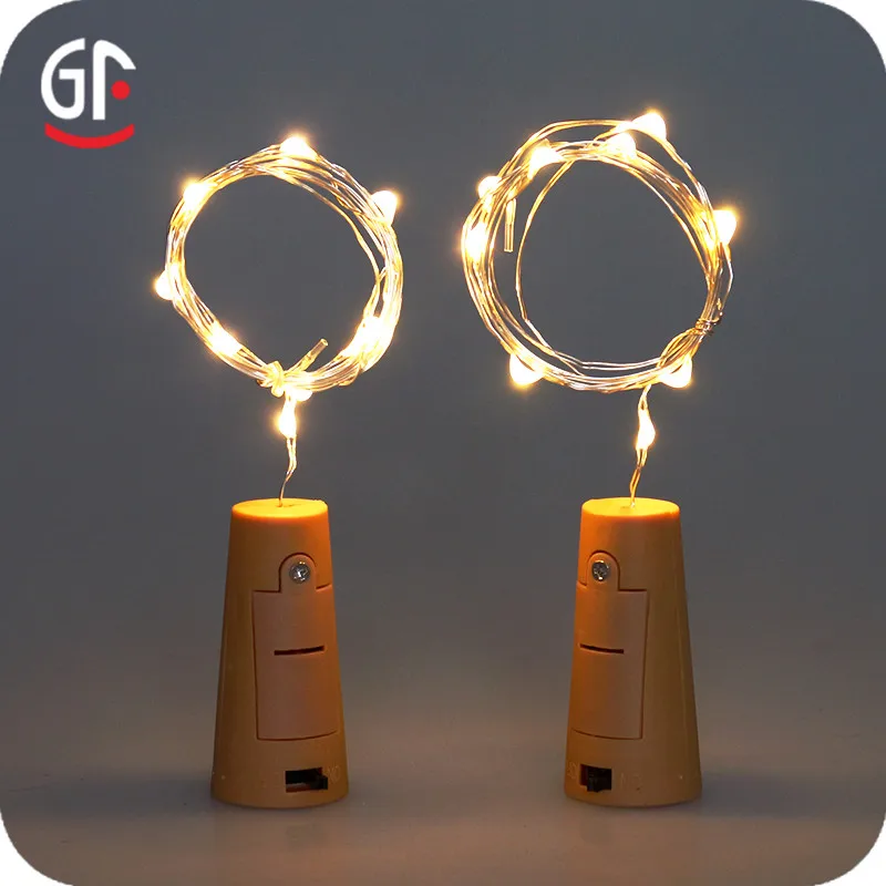 12 шт./упак. 2 м 20 LED бутылки вина из пробки строки Батарея освещение для Рождество