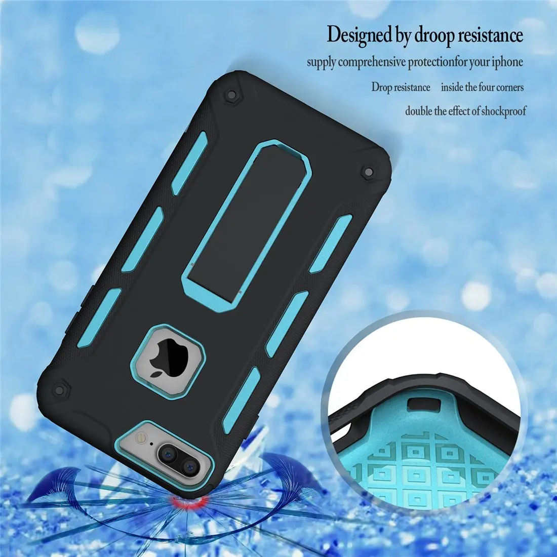 For iPhone 7 Plus 6s plus 6 case 8shockproof PC+TPU stand holder Dual Layer Heavy Duty Shock-Absorption Non-slip phone |