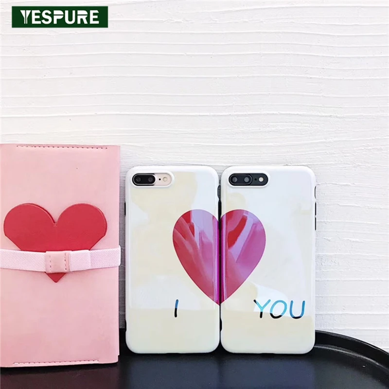 YESPURE Free Shipping Lovers Heart Mobile Accessory Cheap Silicone Phone Back Cover for Iphone X 8 8plus 7 7plus 6 6s 6plus | Мобильные