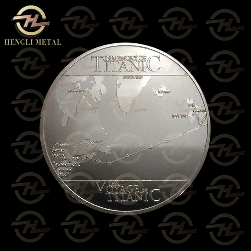 Редкий Серебряный и Золотой Титаник 100 Юбилейная монета карта путешествия Лондон