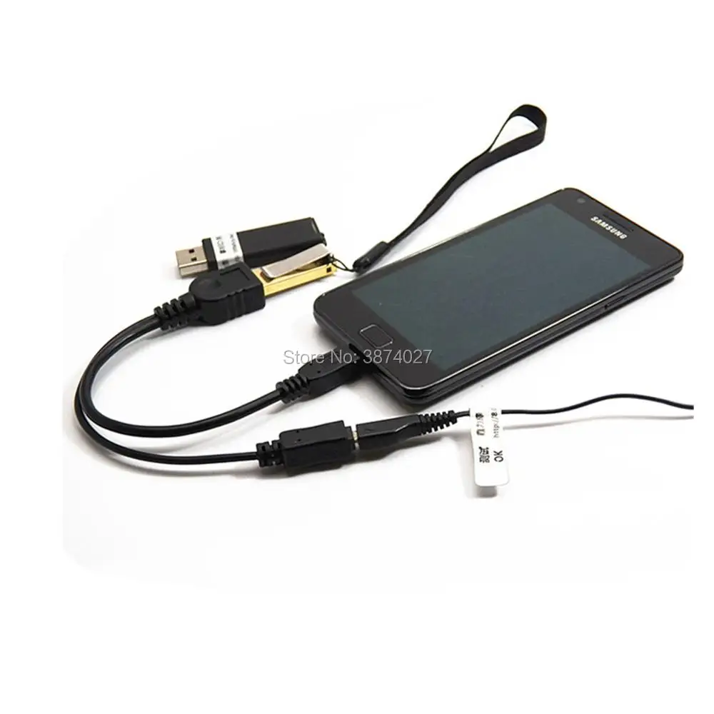 1 в 2 OTG Micro USB Host Power Y Splitter адаптер для Mirco 5 Pin Мужской Женский кабель черный|Кабели