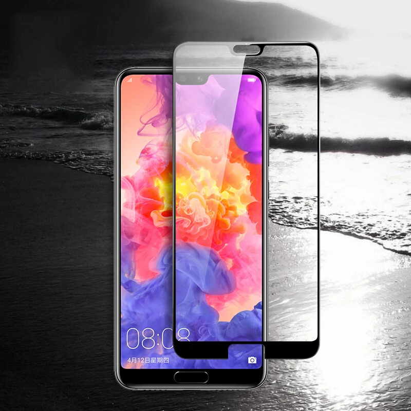 EXUNTON 5D закаленное стекло с холодной резьбой для huawei P20 Pro 3D полное покрытие небьющиеся края протектор экрана для huawei P20 Lite