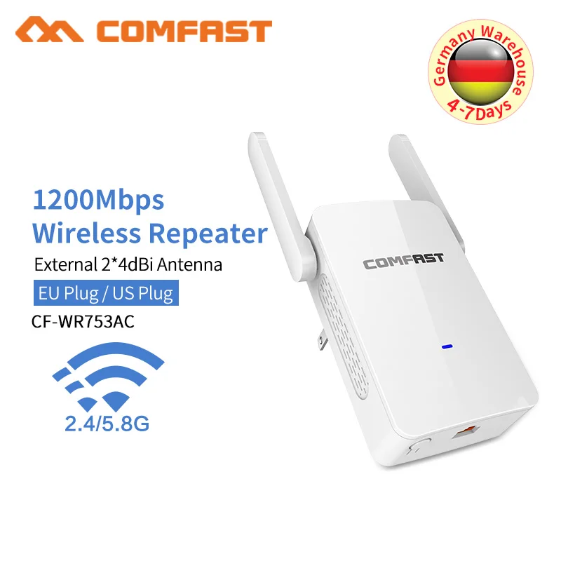 Wi-Fi расширитель роутера высокой мощности 1200 Мбит/с/ретранслятор/точка доступа AP 2