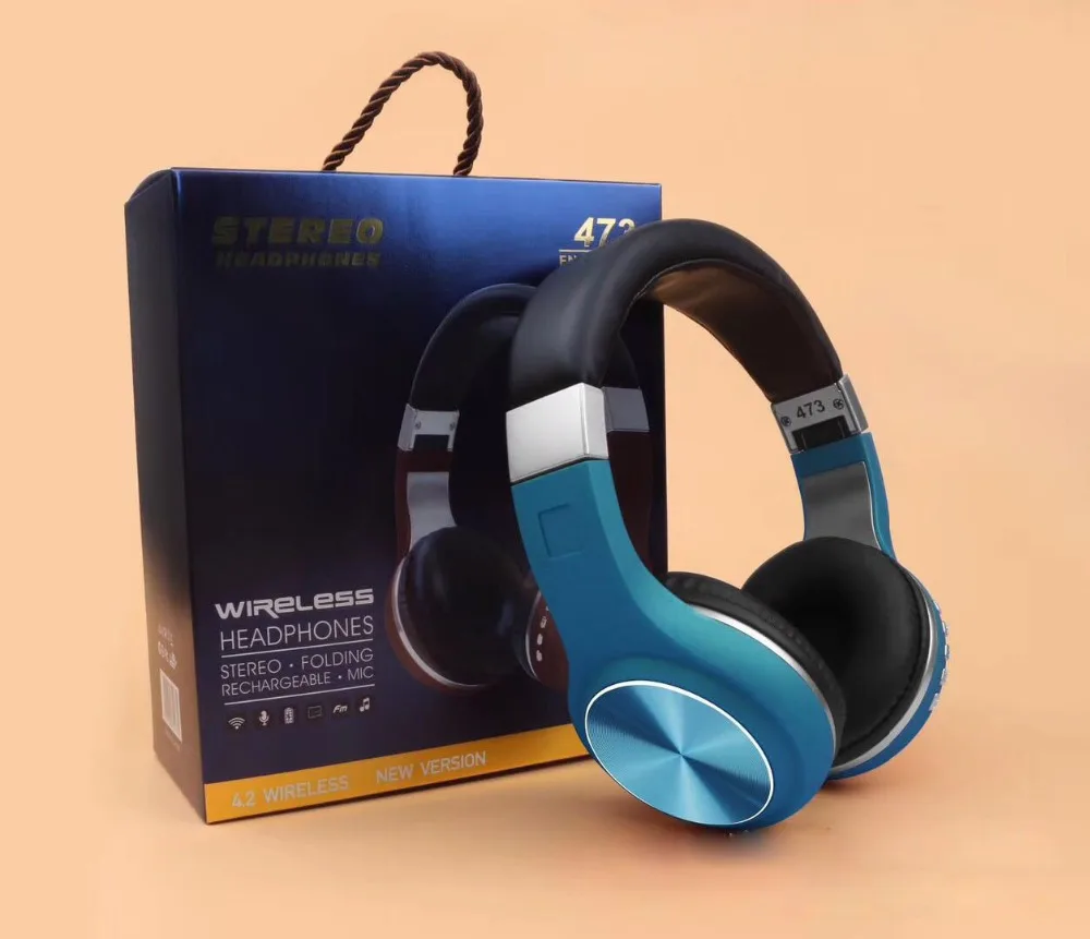 Стерео наушники bluetooth Музыкальная гарнитура FM и поддержка sd-карты с микрофоном