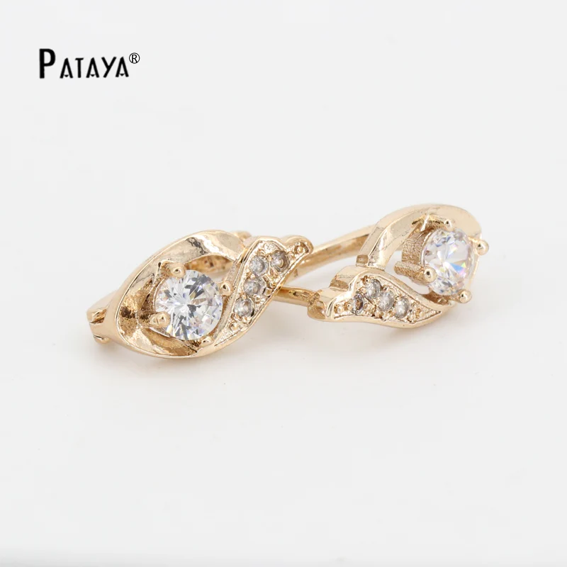 2015 белый золотые серьги 585 круглые кубический цирконий индийский мода украшения