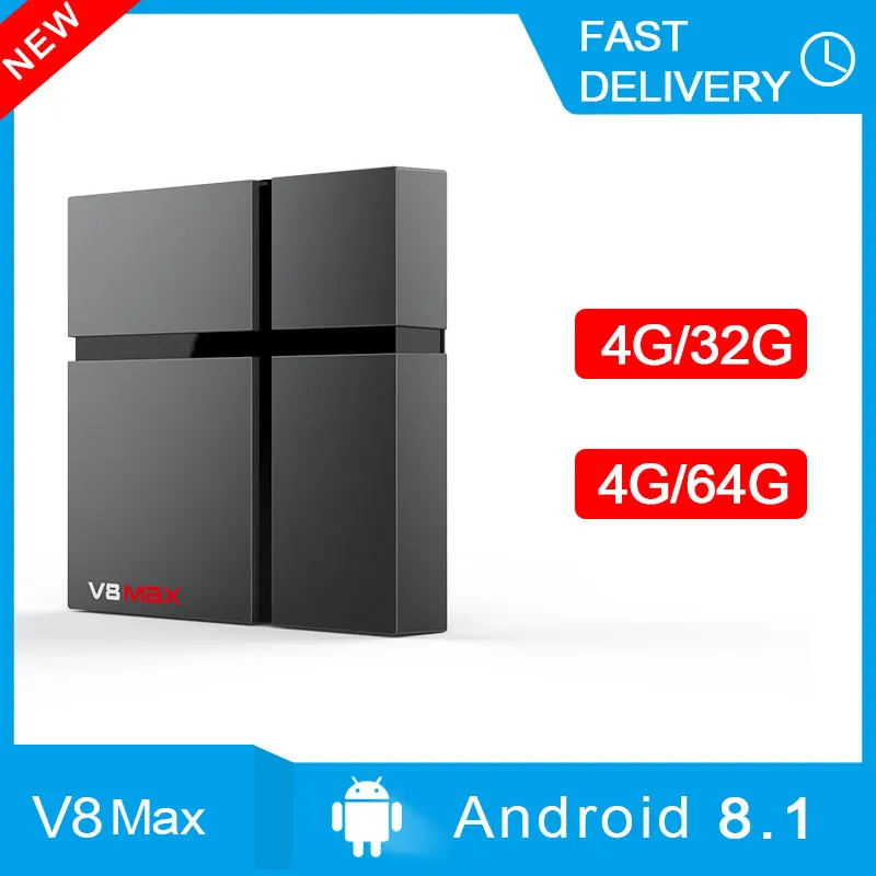 V8 Max умный ТВ Box Android 8 1 4G 6 Amlogic S905X2 Davlin MP2 2. + 5G Wifi BT 4 0 100 м Media Player 32G Ott