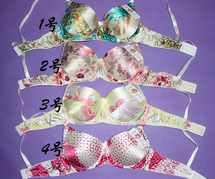 Подлинный Шелковый Нежный женский Двусторонний бюстгальтер с принтом|bra cups for