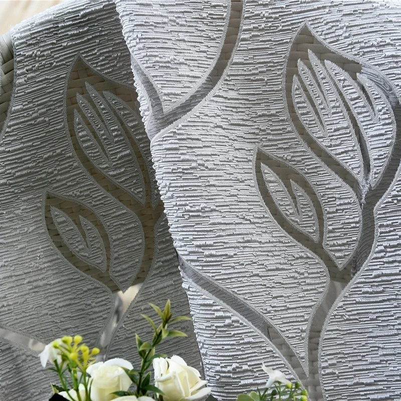 80 см * 200 решетки Пряжа Красота листьями Тюль Шторы окна Спальня полупрозрачные