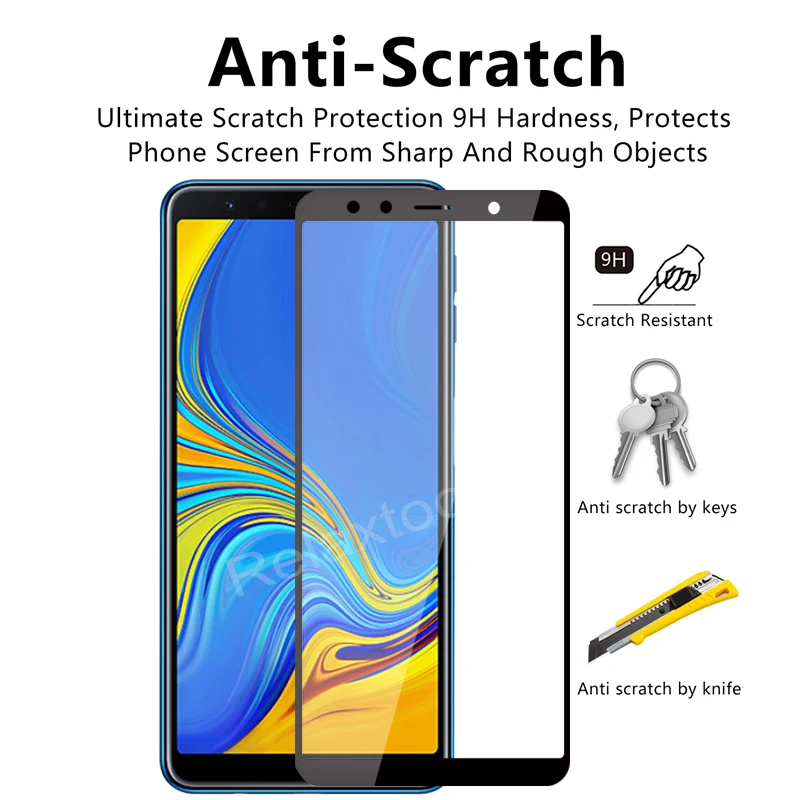 Полное покрытие, Защитное стекло для samsung Galaxy A7, закаленное стекло Sumsung A7 A 7 A750F A750, SM-A750F, защитная 3D пленка