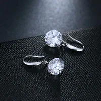 Лучшие продажи 3A свободные dia mond zircon si/lver Серьги Корейская версия простые
