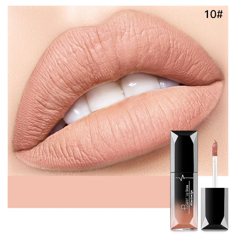 lipstick 10 Натуральная матовая стойкая помада идеальный оттенок матовый Макияж для губ для женщин профессиональный карандаш для губ водонепроницаемый Pudaier 21 Цвета - Цвет: lipstick 10