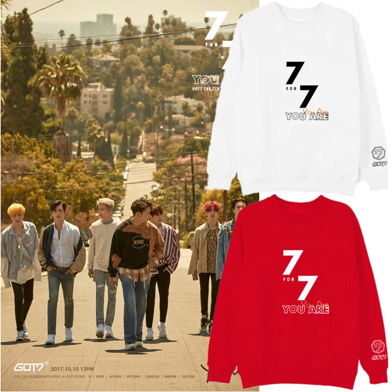 Новинка 2017 года kpop GOT7 альбом 7FOR7 You Are YoungJae Junior Mark свитшоты того же абзаца|Женские