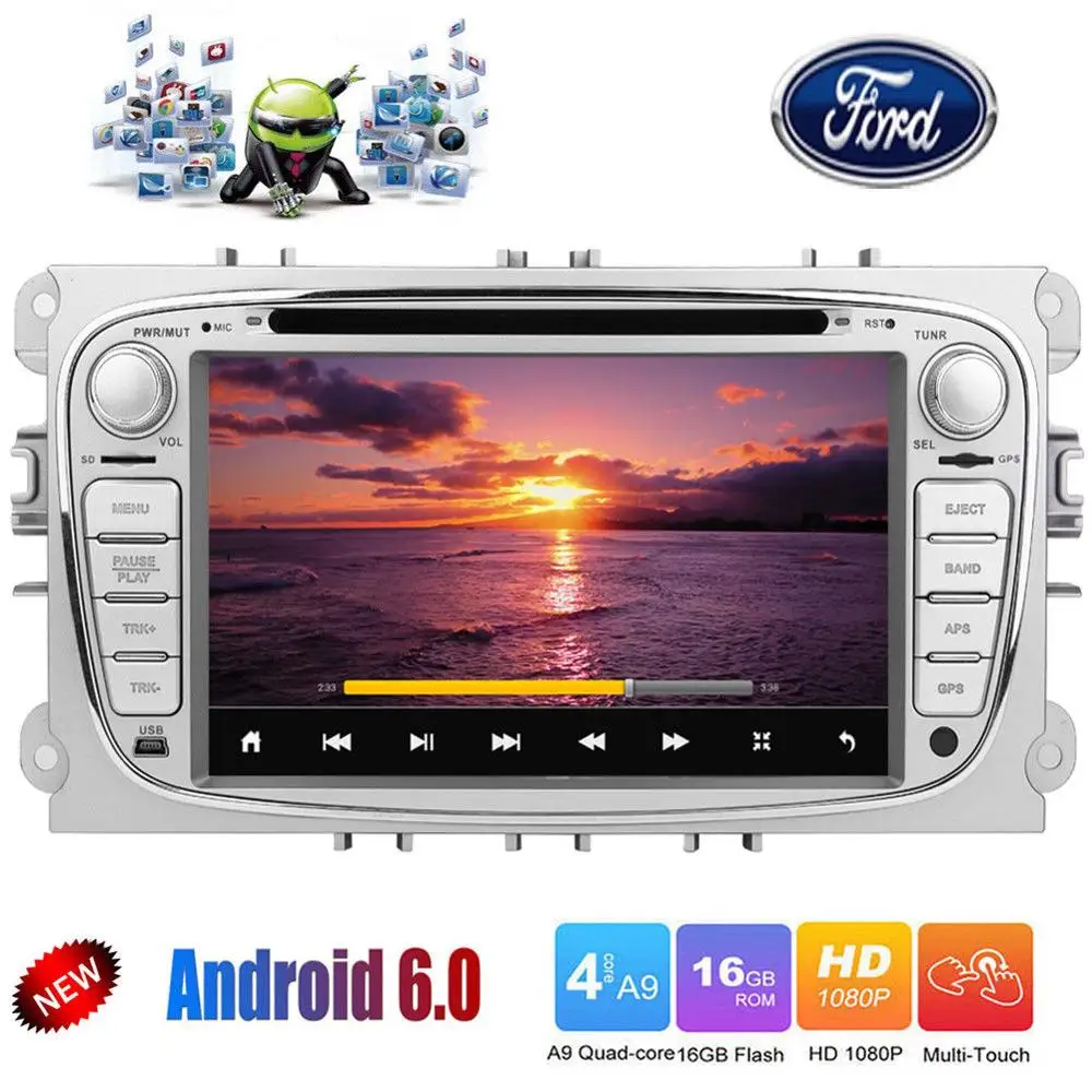 7 &quotAndroid 6 0 Автомобильный DVD стерео плеер gps CANBUS для Focus/Galaxy/Mondeo/S Max|car dvd stereo|car playercar