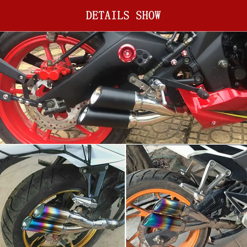 51 мм глушитель выхлопной трубы мотоцикла Универсальная нержавеющая сталь