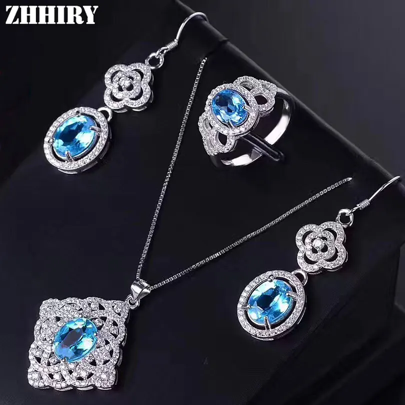 Женский Ювелирный Комплект ZHHIRY из натуральной искусственной кожи серьги и