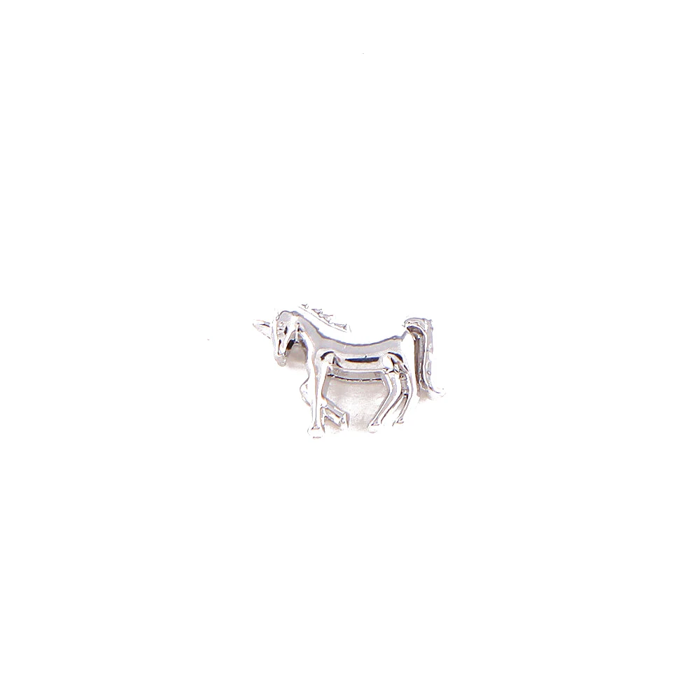 SANSHOOR Jewelry Silver Gold Unicorn Horse Slide Charms Keeper Fit 10mm Stainless Steel Mesh Bracelet for DIY Accessories Making | Украшения