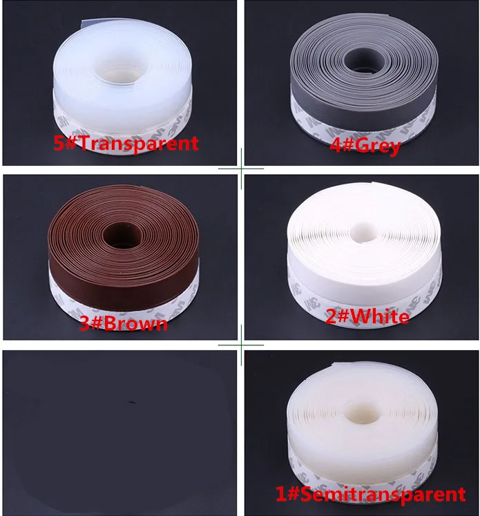 

5meters 45mmSilicone Rubber Sealing Strip Self-adhesive Excluder Strip for Doors Windows sealing the bottom of the door