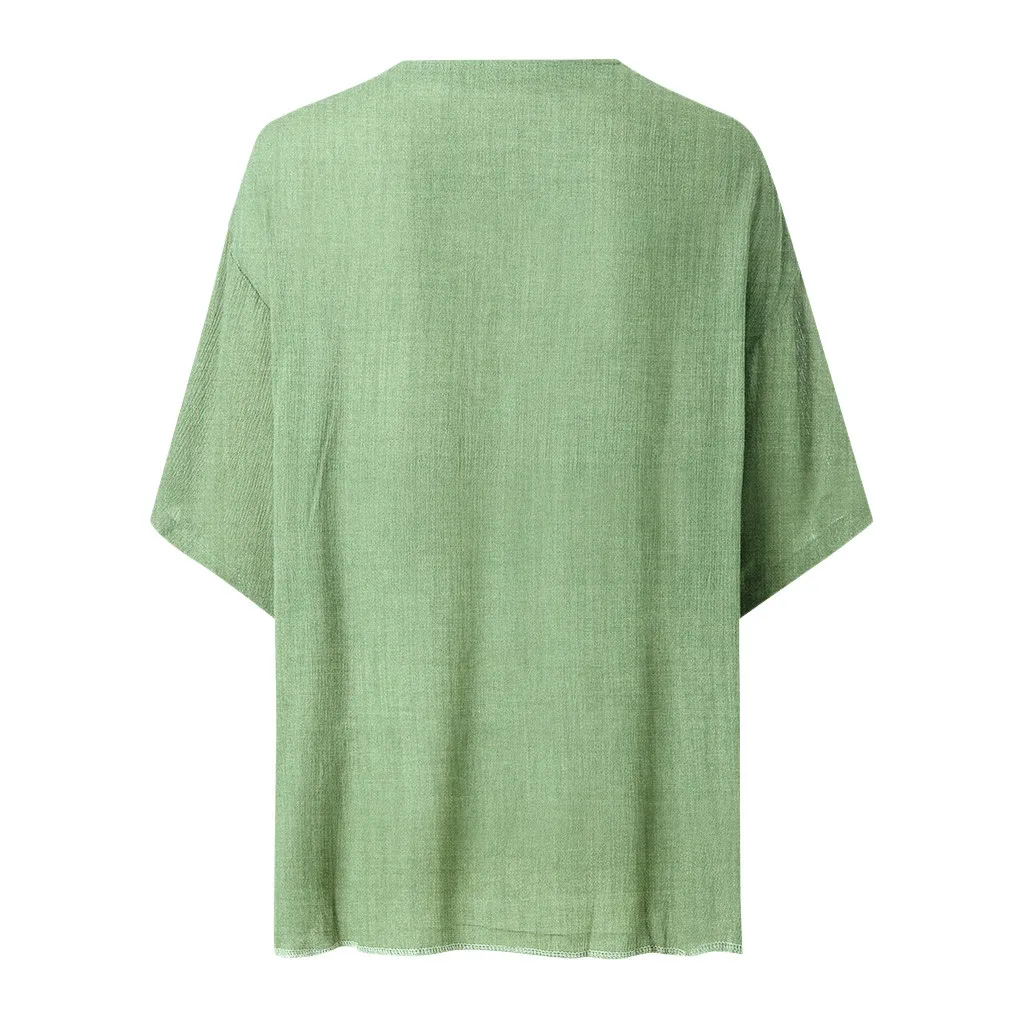 Женская модная футболка Летняя Сексуальная Однотонная с v образным вырезом Ретро