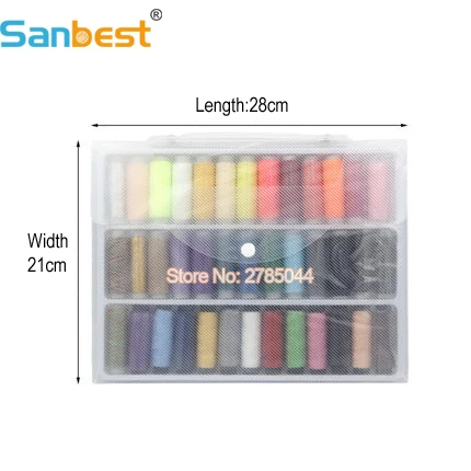 Transparent Sanbest 39 шт 200 ярдов/катушка смешанные цвета Полиэстер швейные нитки набор Ковбой нитки ручной работы крафт оверлок DIY TH00016 - Цвет: Transparent
