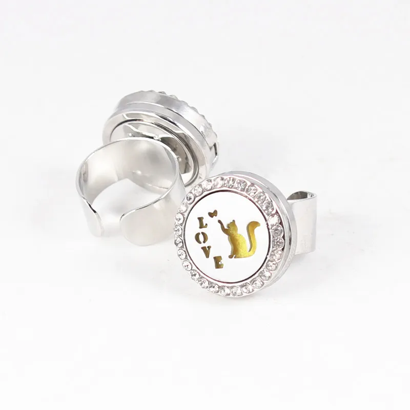 20mm Wings Diffuser Locket Ring with Crystals Dropship Essential Oils Aromatherapy Ring(10 free pads) | Украшения и аксессуары
