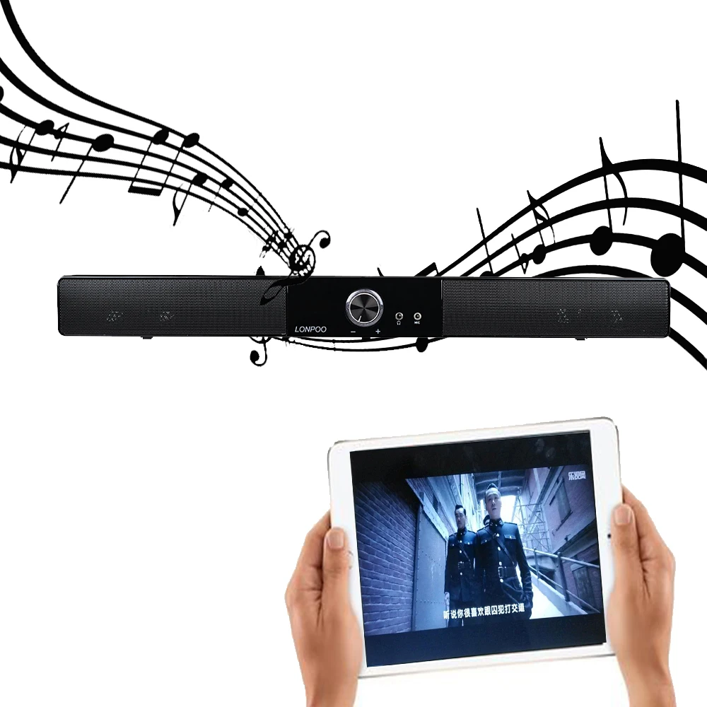 LONPOO новейший Bluetooth динамик Портативный Саундбар звуковая панель HIFI для
