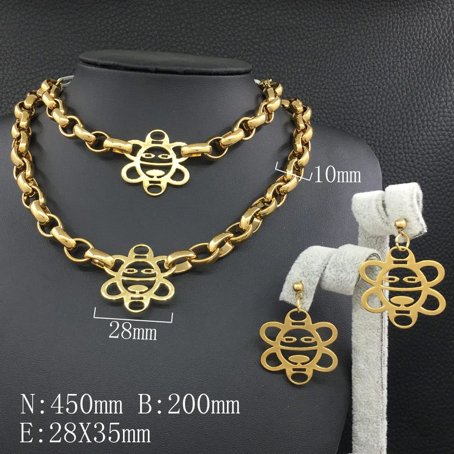 Новейшая модная бижутерия цепочка из нержавеющей стали ожерелье и браслет