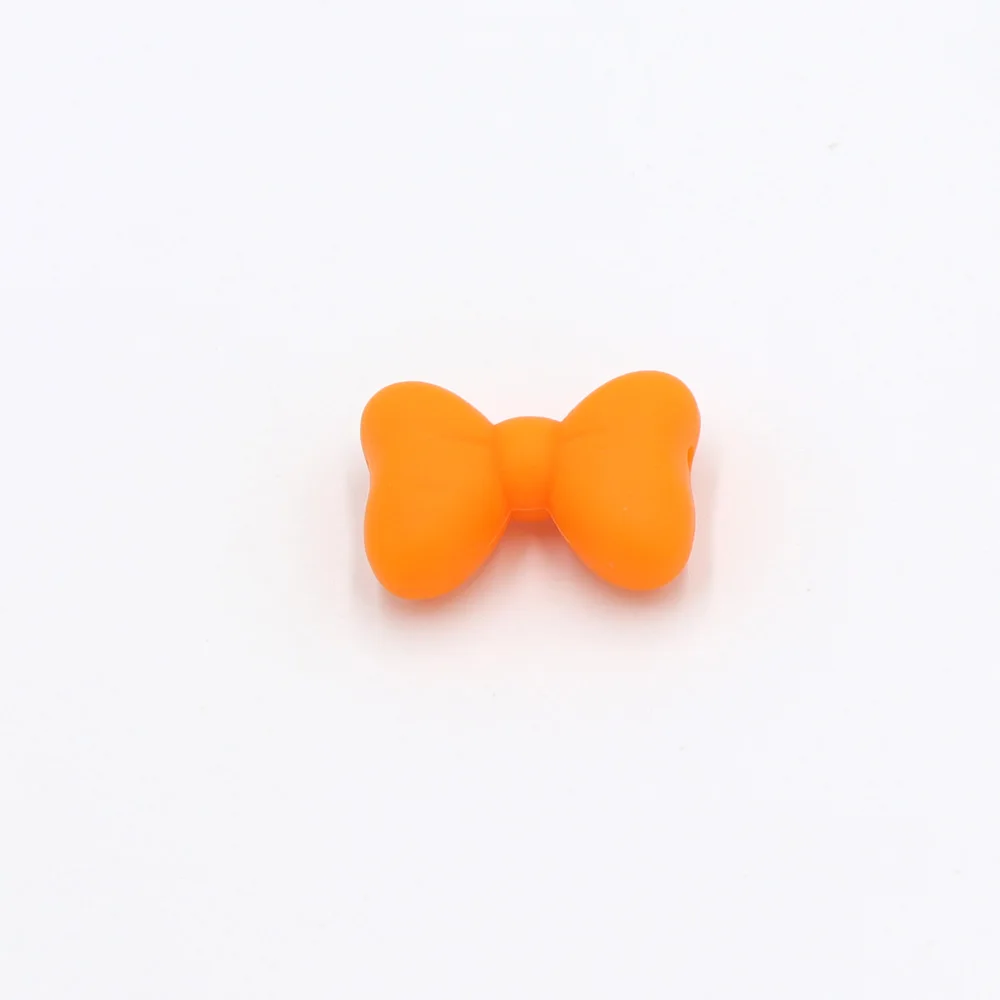 

TYRY.HU 10Pcs Bow Tie Shaped Silicone Beads For Necklace Or Bracelet Making Food Grade Silicone Teether Baby Dental Care Gifts