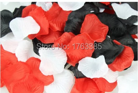 900 шт. смешанные белые красные черные шелковые розовые лепестки для свадебной