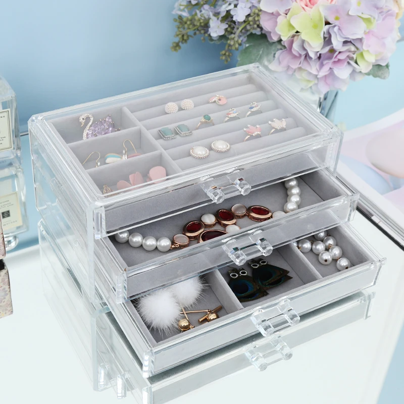 Fashion Exquisite Ring/Earrings Diplay Stand Velvet Jewelry Exhibitor Shelf Display Tray fit Glass Boxes | Дом и сад