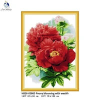 peony blooming with wealth counted cross stitch kit diy handmade aida canvas needlework sets 14ct and 11ct for embroidery crafts