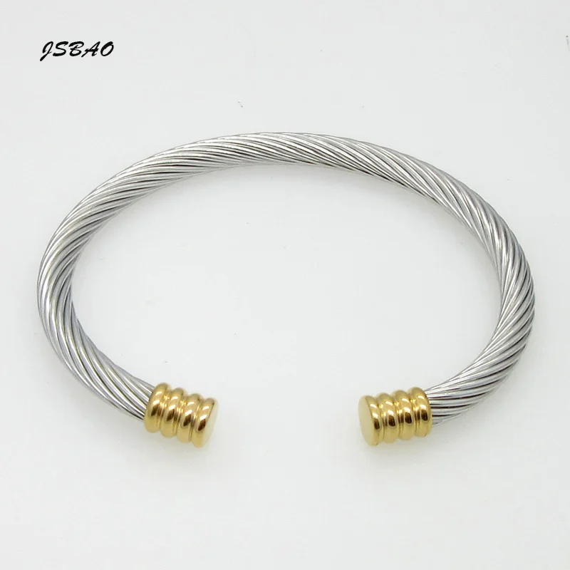 

JSBAO New Fashion Bangle High Quality Fashion Girl's Stainless Steel Bracelet Jewelry Gold&Silver Plated Cuff Bracelets Bangles