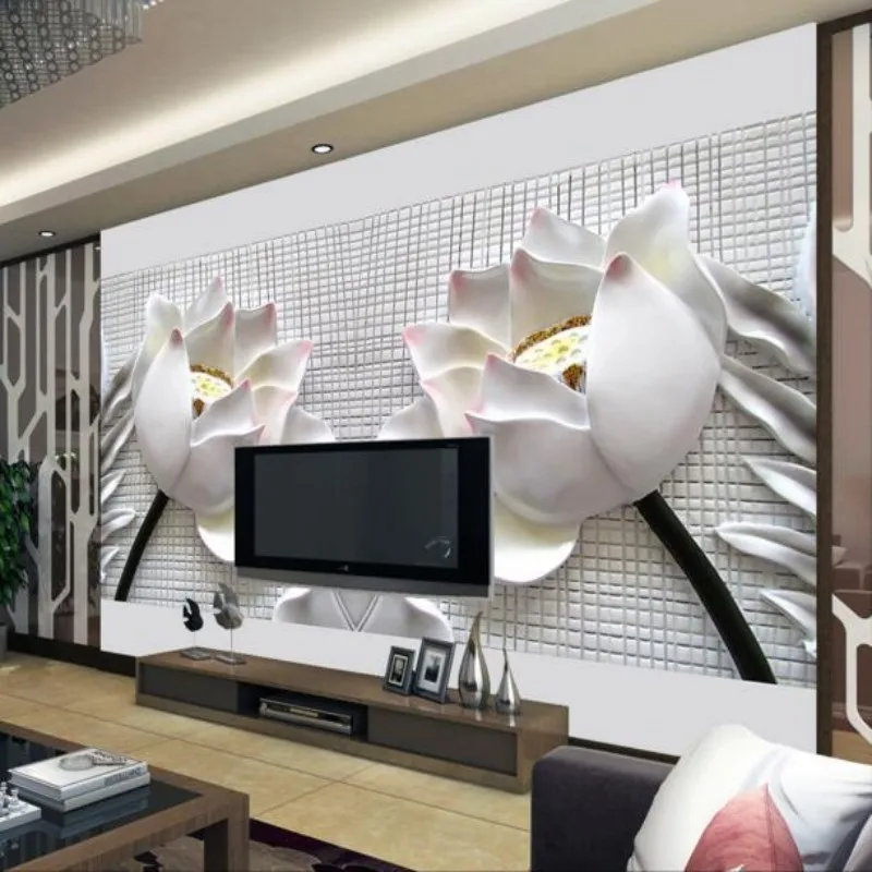 Beibehang пользовательские обои 3 d домашний Декор 3D фото тисненый Лотос гостиная 3d