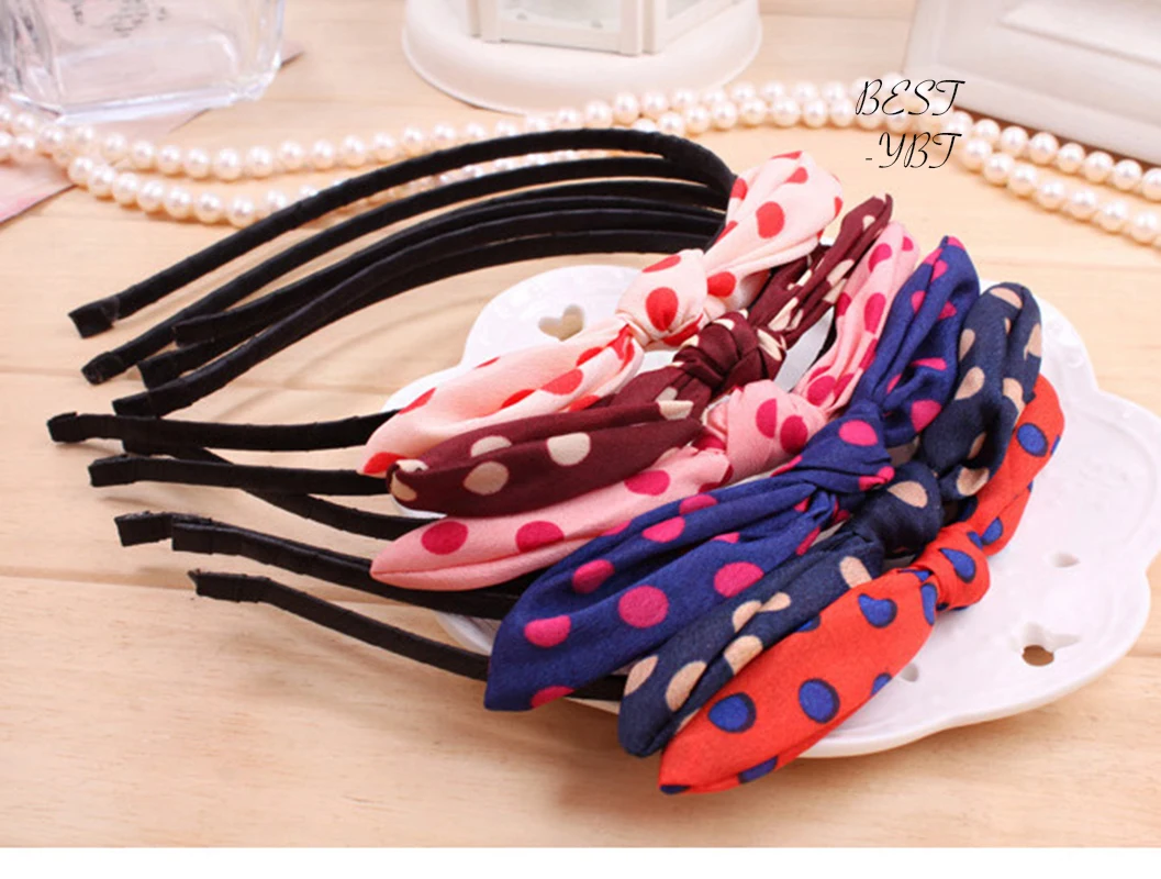 Головной убор в горошек с бантом для девушек аксессуары вечерние|hair accessories|party hair