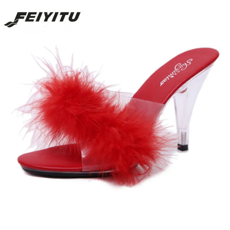 Женские туфли FeiYiTu 2019 женские прозрачные на каблуках 10 см свадебные сандалии