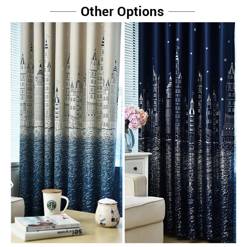 Занавески на окна с мультяшным замком для детей детская комната девочки мальчики