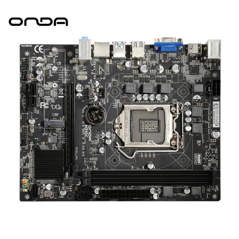 Материнская плата Onda 1151 Ver 2 0 материнская LGA DDR3 память 16 ГБ SATA3.0 M.2 VGA/HDMI Intel H310C 4 ядра