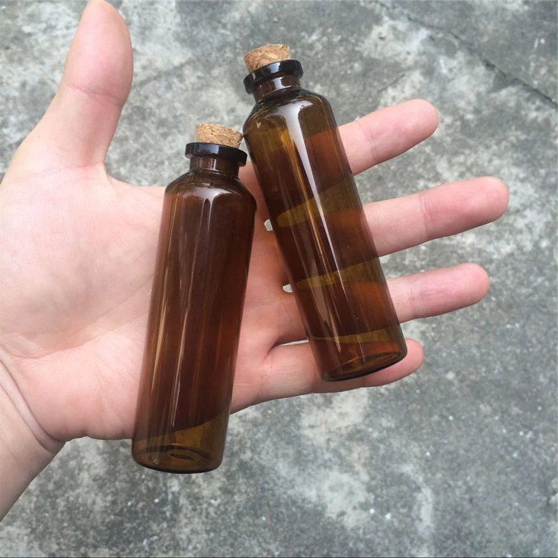 100 шт. маленькие коричневые стеклянные флаконы с пробкой 2 мл 5 10 50 мл|glass jar|glass jar