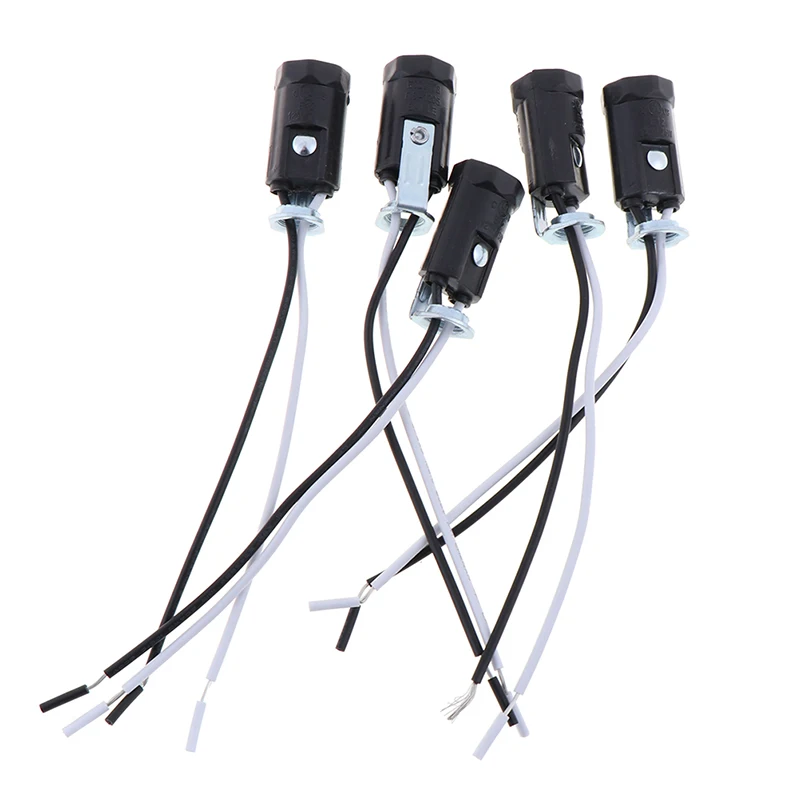 

HELTC 5Pcs/set Candelabra Base E12 Lamp Holder Light Sockets Keyless 6inch Wire Leads Acc Bulb Lighting Replacement Parts Hot