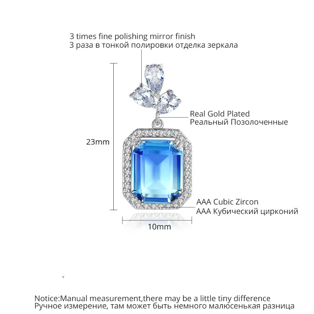 Новые Изысканные квадратные висячие серьги LUOTEEMI для женщин и девушек роскошные