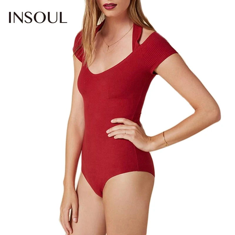 INSOUL 2017 Новые Моды для Женщин Осень Новый Красный Боди ПР Краткая Комбинезон
