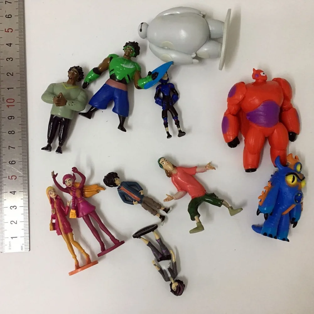12 шт./лот большой герой 6 baymax милые Мультяшные игрушки микро пейзаж сцена бигеро