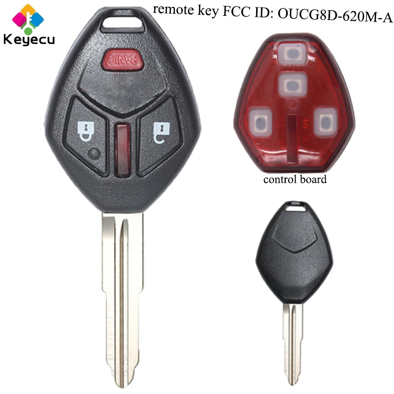 

KEYECU Replacement Remote Car Key With 2 1/ 3 Buttons & 313.8MHz - FOB for Mitsubishi Endeavor 2007-2011 FCC ID: OUCG8D-620M-A