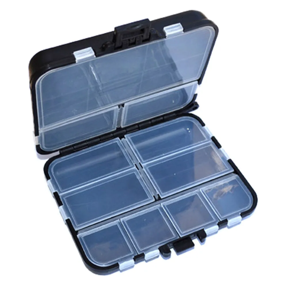 Черный 11 сеточная коробка для рыболовных снастей, приманка, крючок для хранения, маленькая коробка для крючков, новинка, высокое качество, крючки для рыболовных снастей - Цвет: Черный