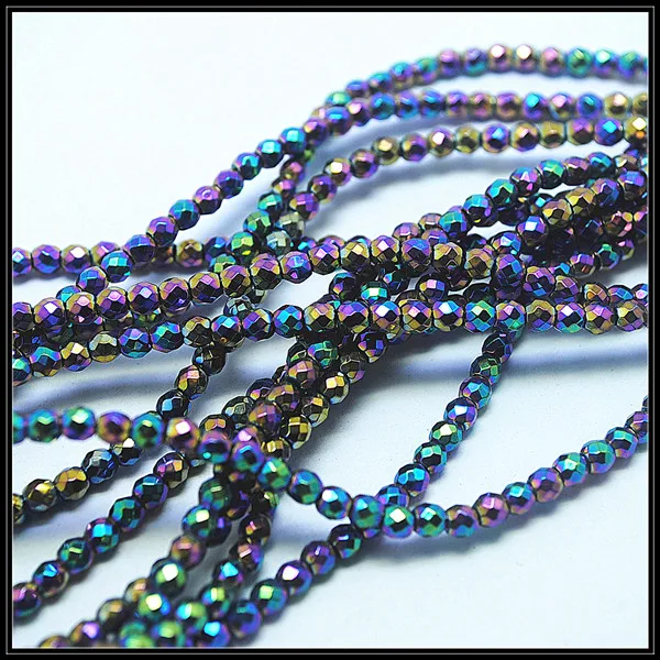 500 шт. Ограненный гематит камень круглый шар Черный Гематит каменные бусины