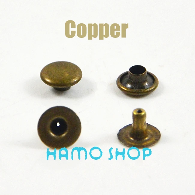 

500pcs/lot 7mm Copper Metal Fashion Circle Flat Rivet Spike Studs Leather craft DIY Biker Rapid Punk Rock Free Shipping