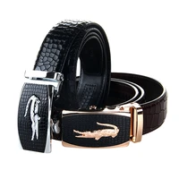 newest mens genuine leather belt crocodile grain leather high brand luxury men belts large size 140cm male belt free shipping
