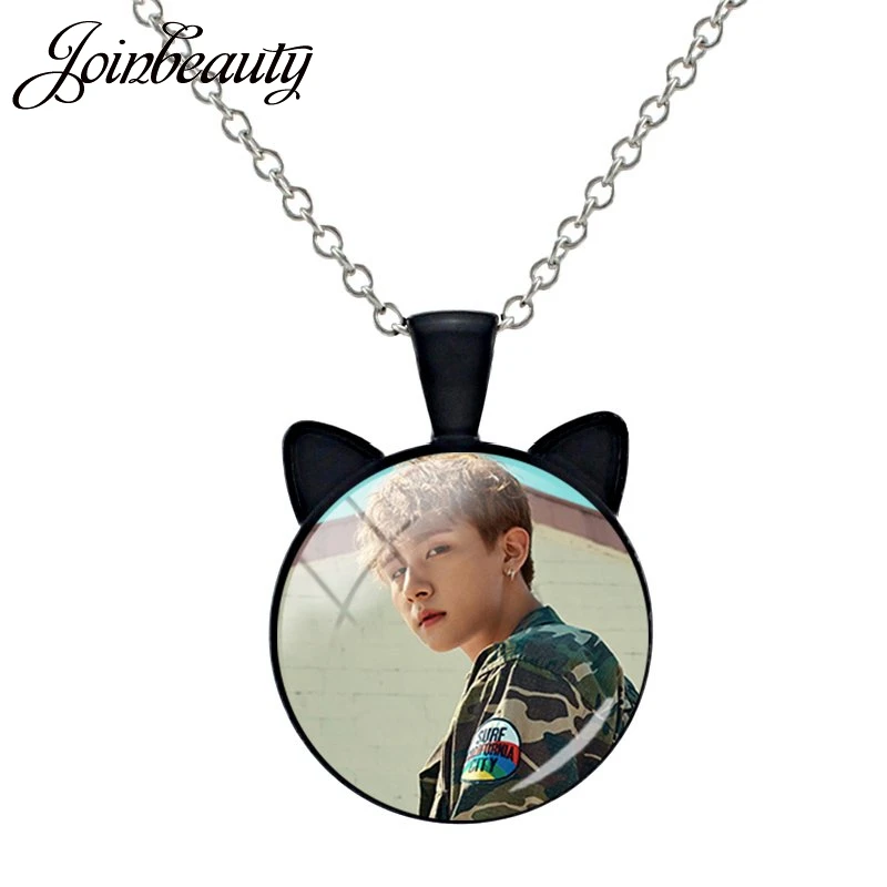 MN22 JOINBEAUTY, модное винтажное ожерелье Kpop Monsta X с кошачьими ушками, кулоны из стекла, ожерелье для мужчин и женщин, аксессуары MN07 - Окраска металла: MN22