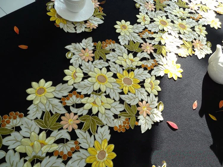 Золотистые Подсолнухи Элитная ткань для вышивки художественная скатерть чая